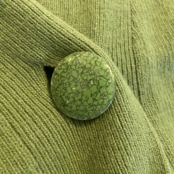 Tweeds Soft Green Angora Lambswool‎ Wool Cardigan 1 Button Sweater Kimono Size S - Image 6