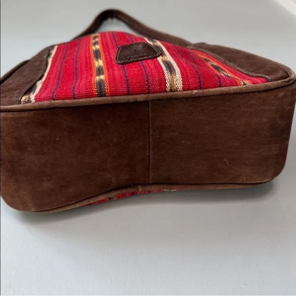 Mansi Brown Suede Handmade Guatemala Tikal Shoulder Bag - Image 4