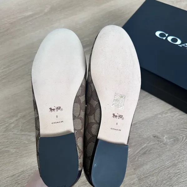 Coach Haley Signature Jacquard Loafers Khaki/Mahogany Size 7,5 - Image 5