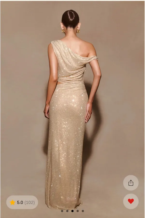 Meshki Kenny Diamanté One Shoulder Dress - Image 2