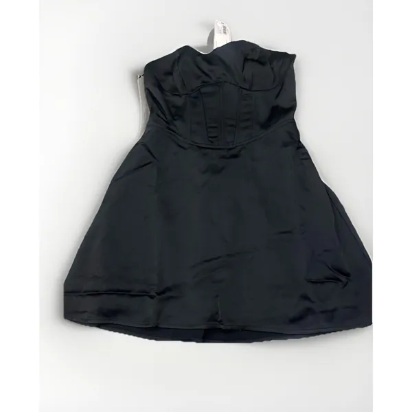Wild Fable Womens Black Satin Strapless Corset Fit And Flare Mini Dress XS - Image 2