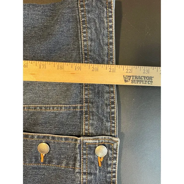 Westbound Womens Small Denim Vest Blue Button Front Stretch Pockets Classic - Image 5
