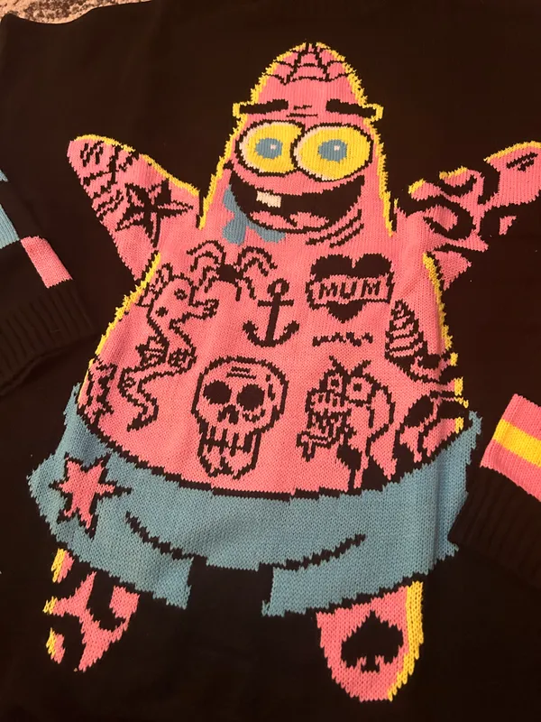 Dolls Kill x SpongeBob Rebel Star Intarsia Sweater size XS/S - Image 6