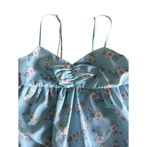 Free People In A Bubble Mini Dress Size Medium Bluebell NWT Floral Babydoll - Image 4