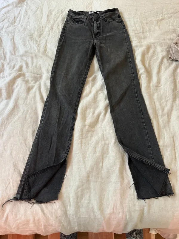 ZARA Black Denim Flare Jeans - Image 2