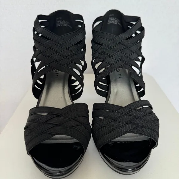 Madden Girl Kelltic Black Strappy Platform Heels 2010 Size 8 - Image 10