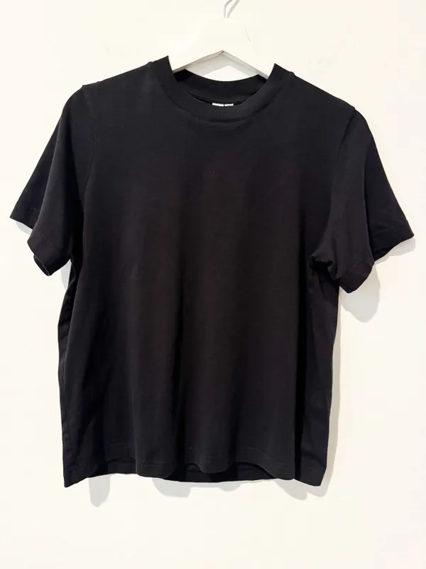 & Other Stories Relaxed Crewneck T-Shirt Small Black Capsule Basic Minimalist - Image 3
