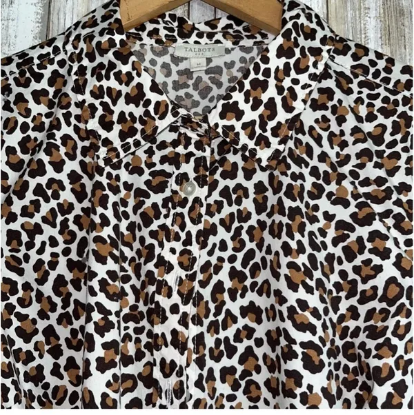 Talbots Leopard Print Cotton Button Down •Medium  - Image 2