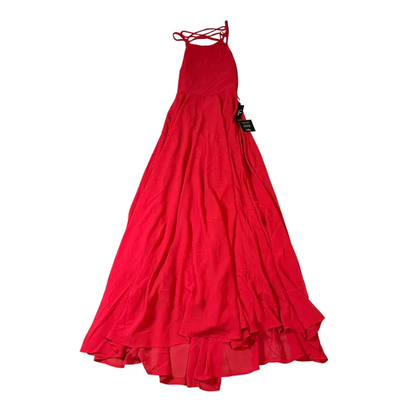 NWT Lulus Size Large Super Starlet‎ Red Lace-Up Maxi Dress Open Back Sexy - Image 3