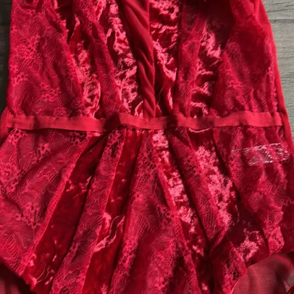 Leg avenue lace and velvet bodysuit - Image 3
