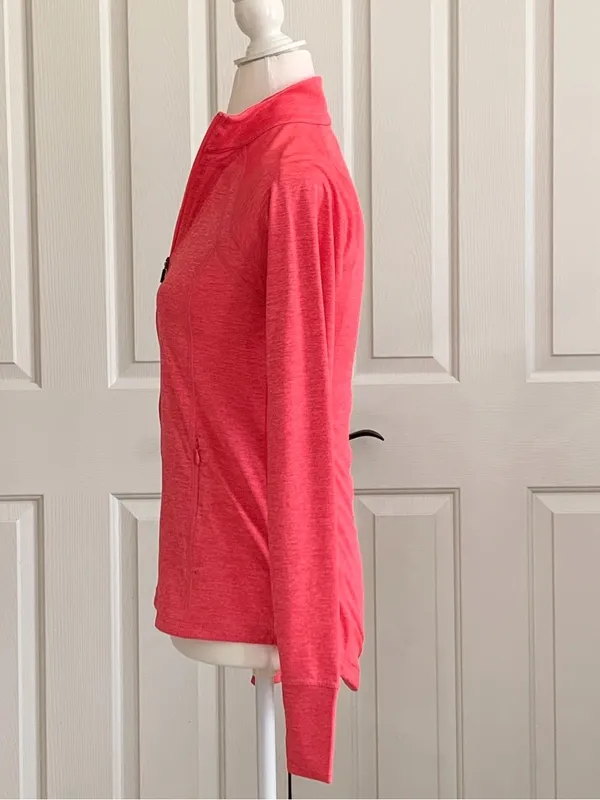 Ideology Coral Pink Mock Neck Front Zipper Pockets Athletic Jacket Top Size XS - Image 8