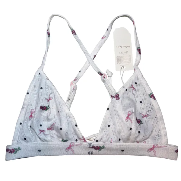 NWT For Love and Lemons Victoria’s Secret White Pointelle Bralette and Panties Set - Image 2