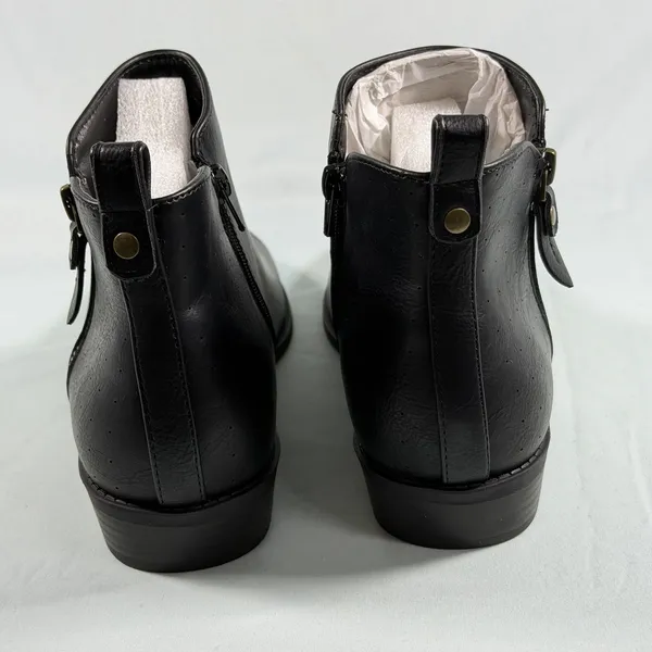 JOURNEE COLLECTION Size-8.5M‎ Womens Ellis Ankle Boot Shoe Black Faux Leather - Image 10