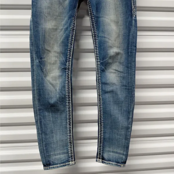 Rock Revival Ferry Skinny Jeans Size 27 Blue Low Rise Y2K Festival Retro Denim - Image 3