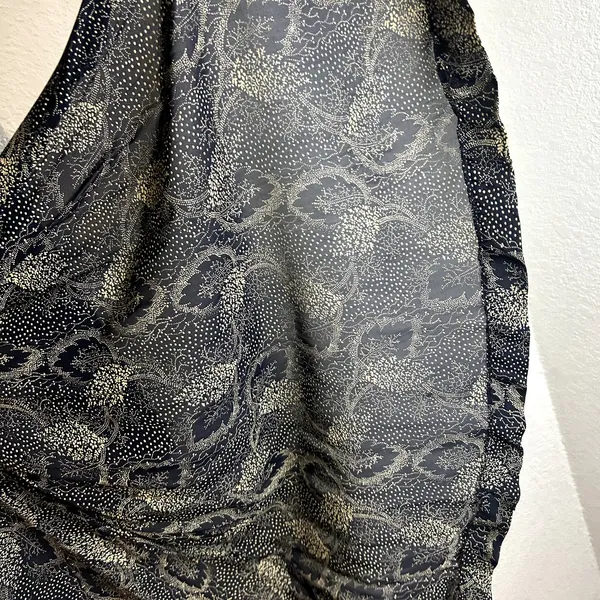 Vintage Sharon Rothfeld Sharon's World Wrap Dress Womens Size 11/12 Navy Silk - Image 9