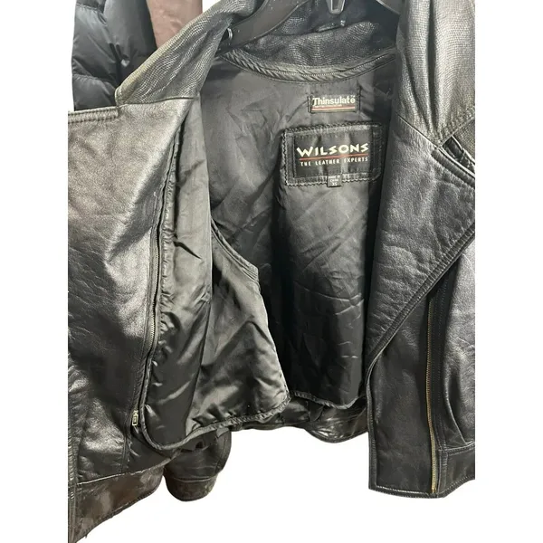 Wilsons Black Leather Motorcycle Jacket Vintage Biker Harley Davidson Size‎ XS - Image 9