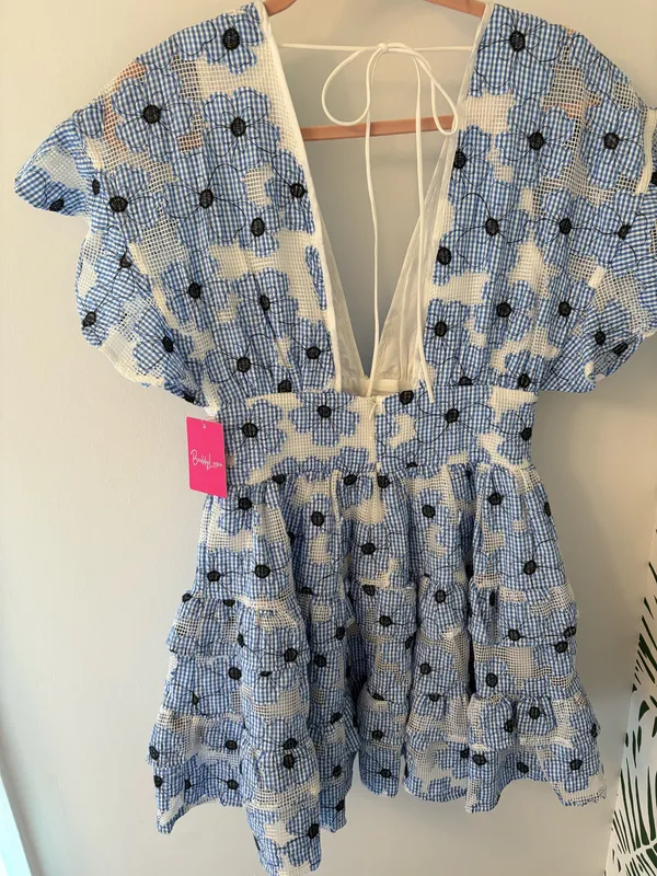 BuddyLove Blue Mini Plunge Dress - Image 5