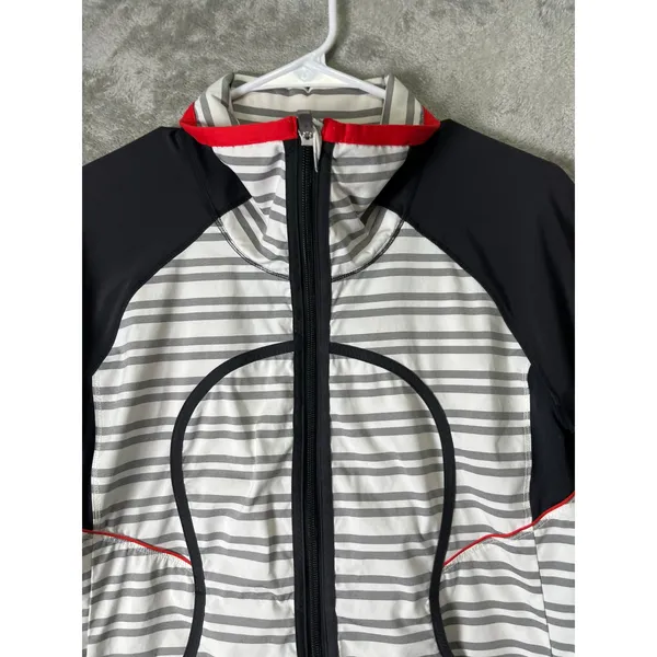 Lululemon Run Track Attack Jacket Striped Full Zip Jacket Athleisure Sporty Y2K - Image 2