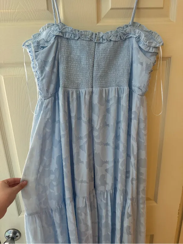 Altar'd State Pale Blue Ruffle-Tier Maxi Dress - Image 6