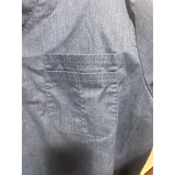 UA Butter Soft Stretch‎ Scrub Top Blue V Neck Short Sleeve Women's Size L - Image 5