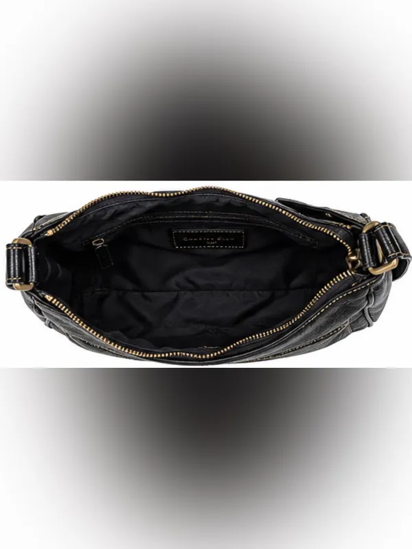 Charter Club Black Leather Multi-Pocket Shoulder Bag - Image 5