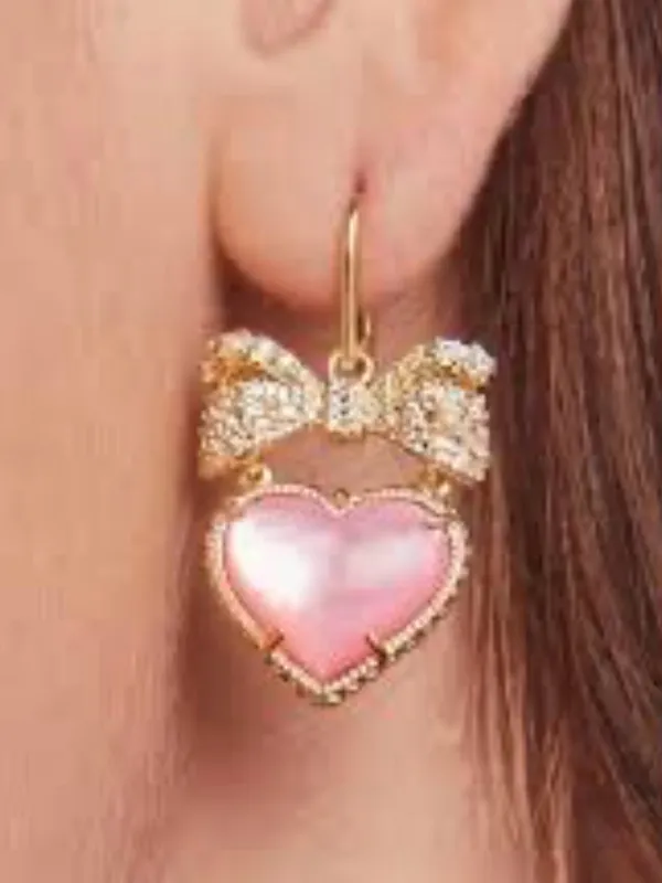 Kendra Scott HAISLEY HEART DROP EARRINGS GOLD BLUSH IVORY MOTHER OF PEARL - Image 5
