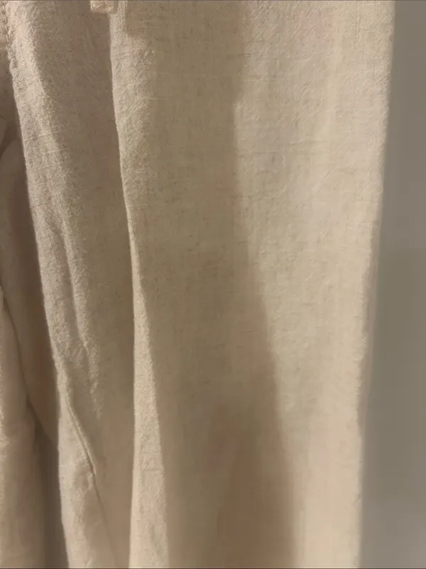 Divided Neutral Cream Drawstring Wide-Leg Chinos - Image 5
