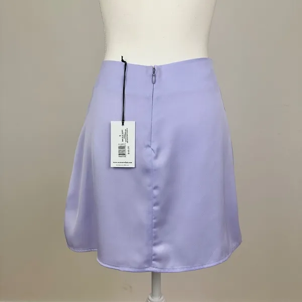 WeWoreWhat Mini Slip Skirt Satin Charmeuse Purple Minimalist Y2K Revolve M NWT - Image 6
