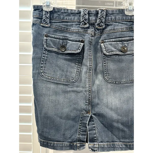 Arizona Jeans Co. Women's Denim Jean Skirt Braided Belt Loops 27" Waist - Image 5