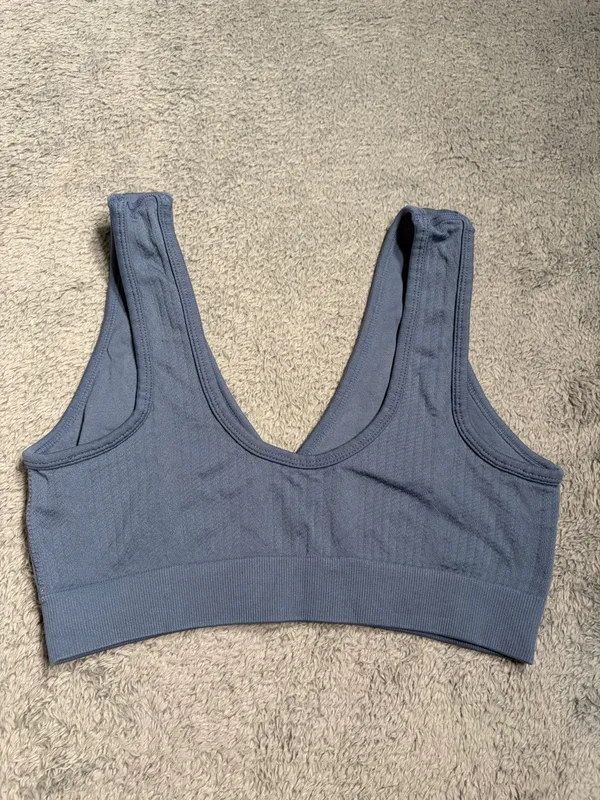 Aerie V-Neck textured Bralette Blue medium - Image 4