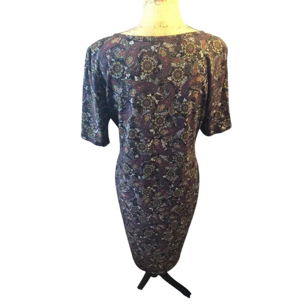 LuLaRoe Dress Size L Black and Purple Paisley - Image 6