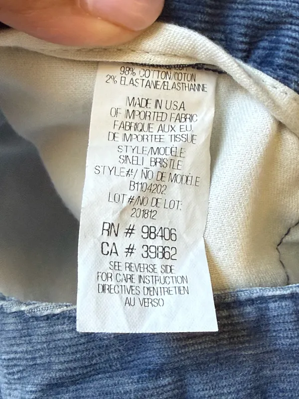 Theory Blue Corduroy Pants Size 2 Low Rise Flare Bootcut Retro Y2K Style - Image 3