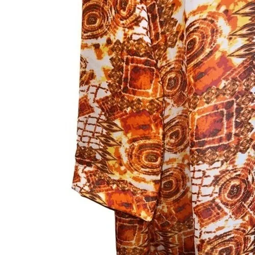 THE LIMITED Oversized High‎ Low Tunic Oranges & Cream 3/4" Sleeves NWOT Large - Image 4