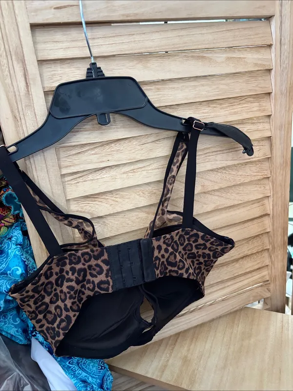 Leopard Print Underwire Bra - Brown 32DD - Image 3