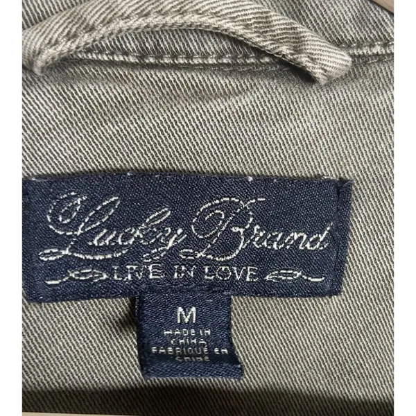 Lucky Brand Jacket‎ Women Medium Utility Military Army Green Cinching Streetwear - Image 3