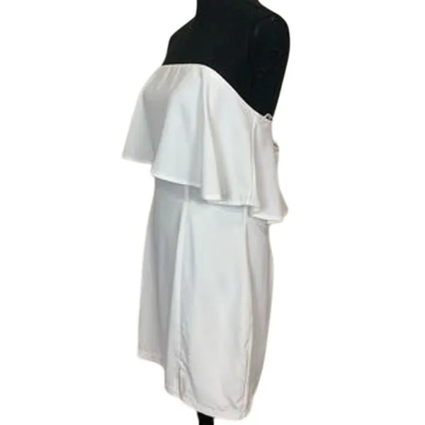 REVOLVE Superdown Catalina Ruffle Tube Mini Dress NWT SM White Cocktail - Image 4