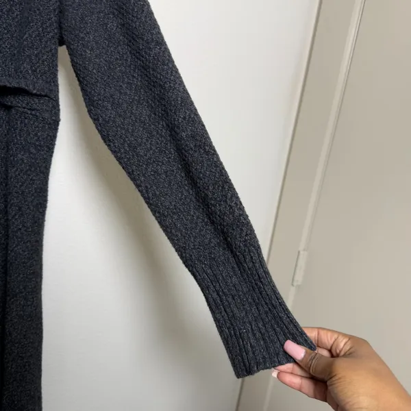 Royal‎ Robbins Womens Cotton Sweater Dress L Charcoal Gray Shawl Neck Y317008 - Image 4