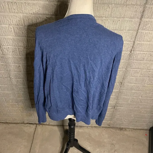 Black Halo H&M Blue Button Long Sleeve Open Front‎ Cardigan Sweater Size Large - Image 3