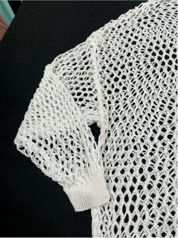 Womans Excellent Pullover Long Sleeve Knit Sweater 1XL White - Image 3