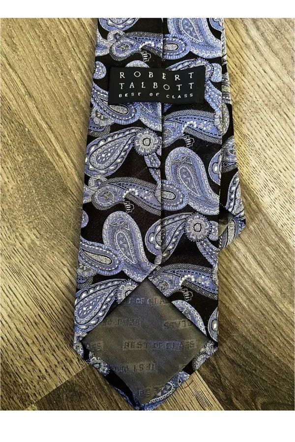 Tie Robert Talbott Nordstrom Best Of Class Silk Blue Abstract 58" 3.75" - Image 6