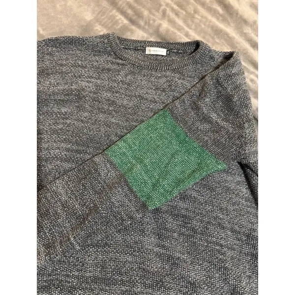 Chain Stitch Size 2XL Women Green Grey Crew Neck Sweater‎ Long Sleeve Causal - Image 5