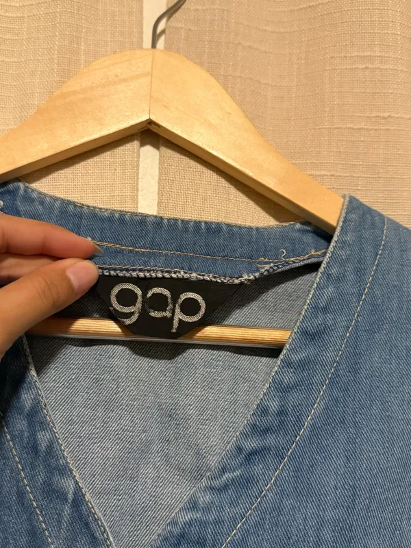 GAP 70s/80s Blue Denim Button-Front Vest - Image 3