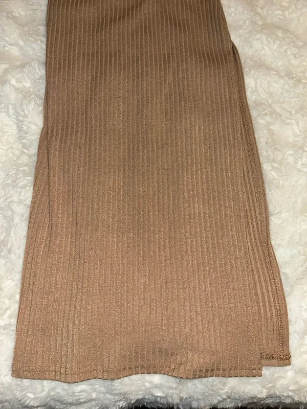 SheIn Brown Knit Halter Top Dress - Image 4