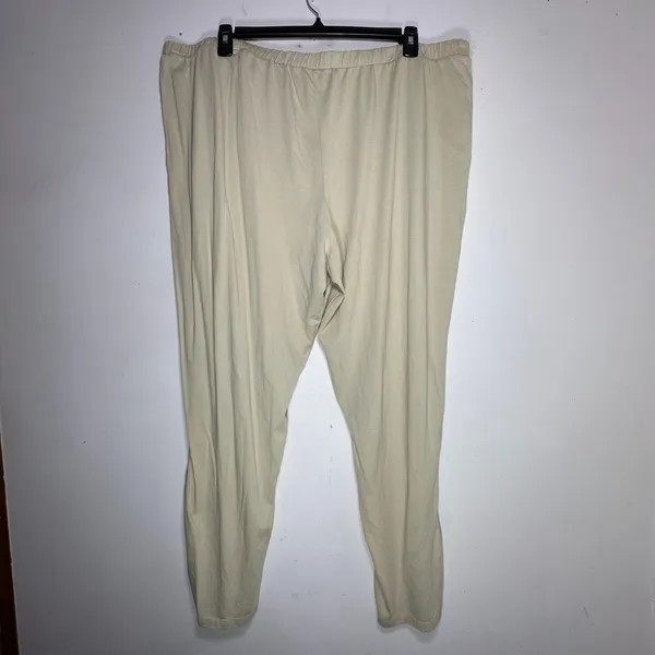 Open Edit Womens 3X Beige Organic Cotton Tencel Modal Knit‎ Lounge Pants 8771 - Image 2