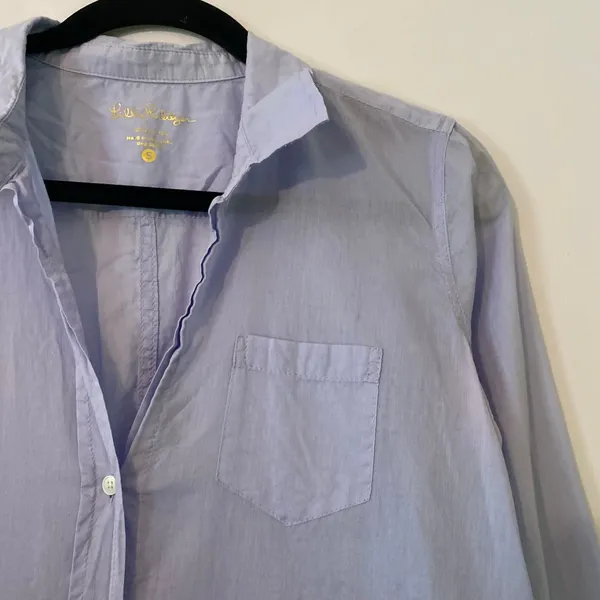Lilly Pulitzer Lavender Purple Button Down Shirt Cotton Preppy Minimalist Small - Image 3