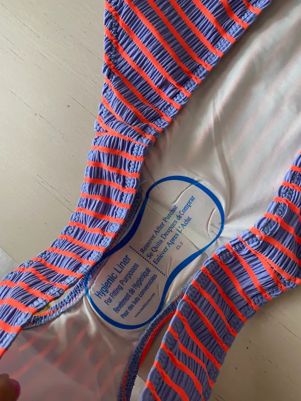 NWT  blue and orange striped bikini bottoms - Image 3