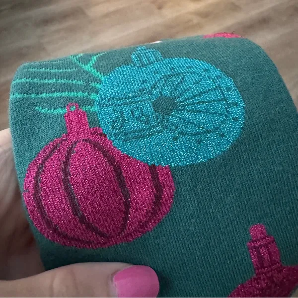 Sock it to me Knee High Christmas Socks NEW Shimmer Ornaments - Image 4