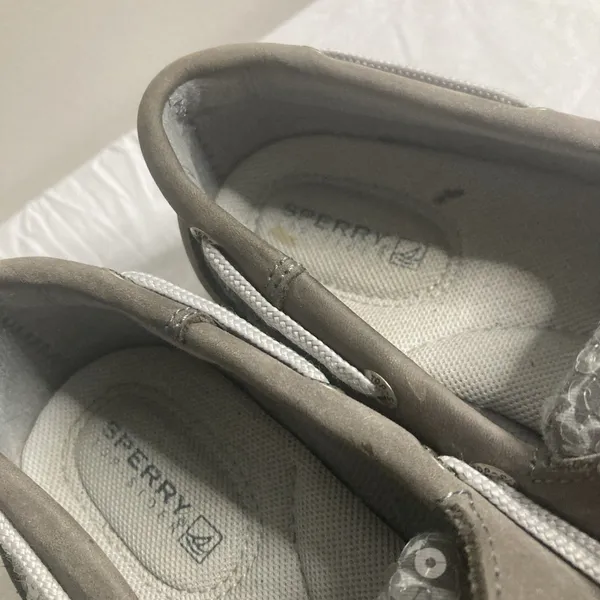 Sperry Top- Sider Womens Gray Leather Sequins Boat Deck Shoes 9M - Image 5