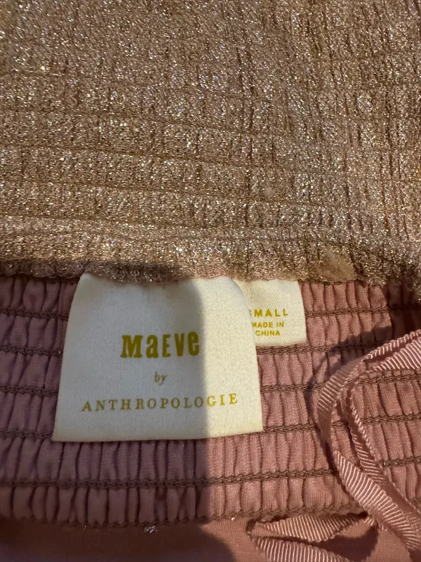 Anthropologie Tube Top Ruffle Maeve Metallic - Image 4