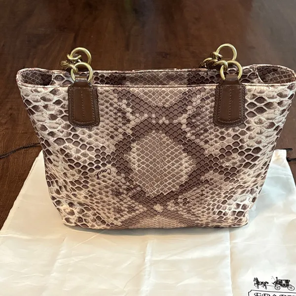 COACH Madison Python Print Shoulder Bag - Image 3